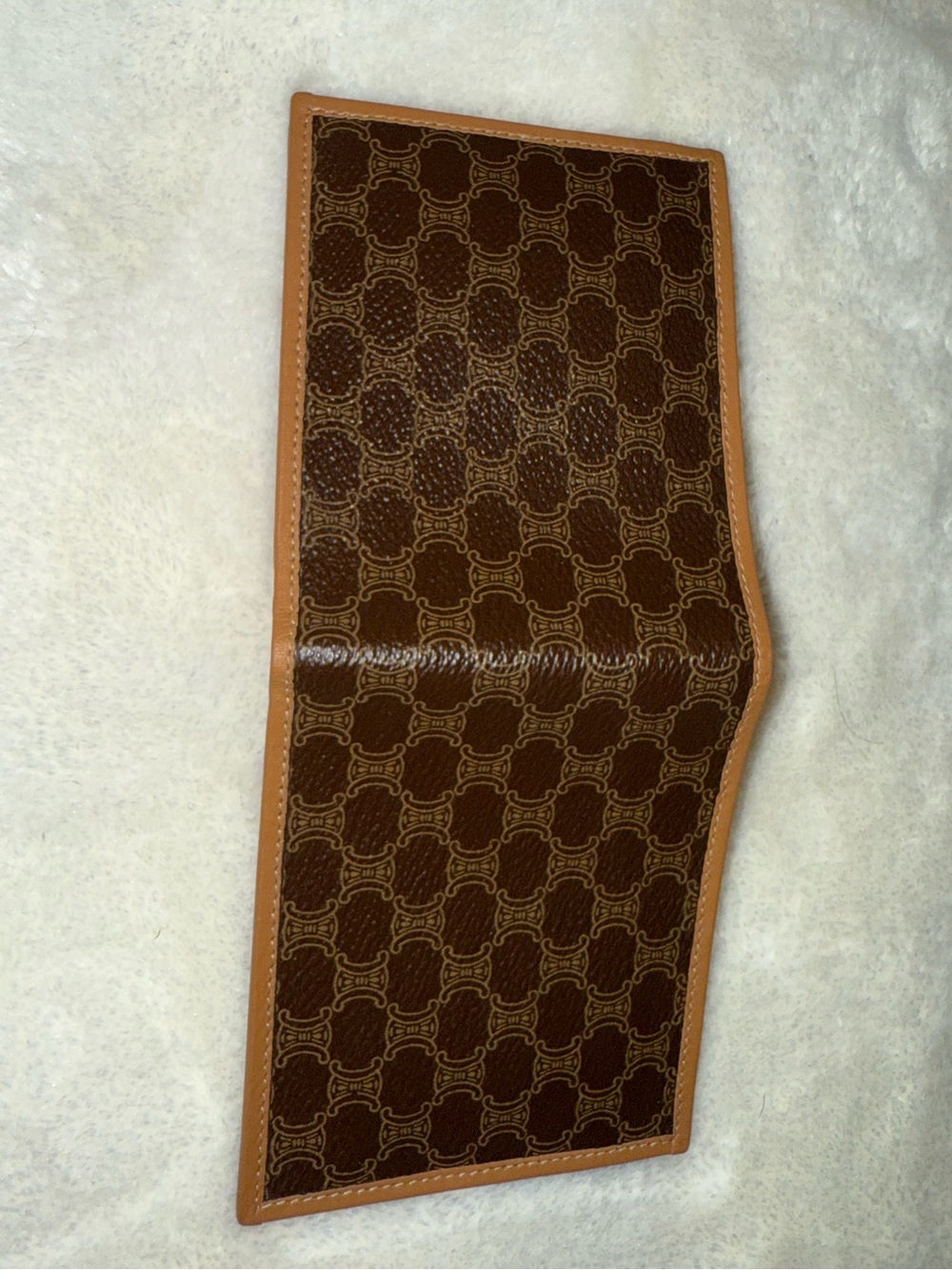 CELINE Authentic Wallet Women’s Beige Brown Macadam Triomphe Bi-Fold - Picture 2 of 9